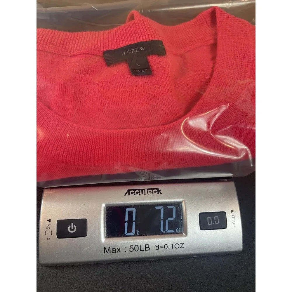 J.Crew 100% Merino Wool Sweater L Heather  Tomato Crewneck Lightweight Knit